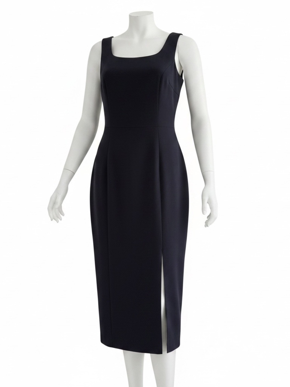Maggy London Navy Sleeveless Maxi|Midi Sheath Dress